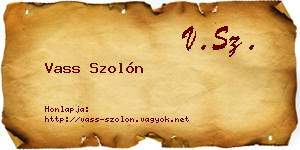 Vass Szolón névjegykártya